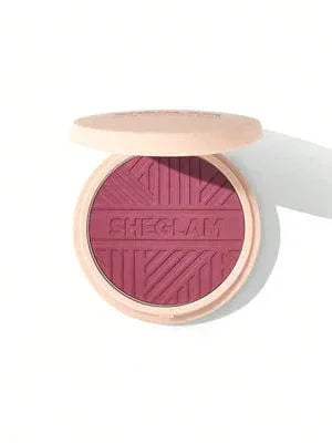 SHEGLAM blush in rosy pink shade, compact with geometric pattern, beauty makeup product