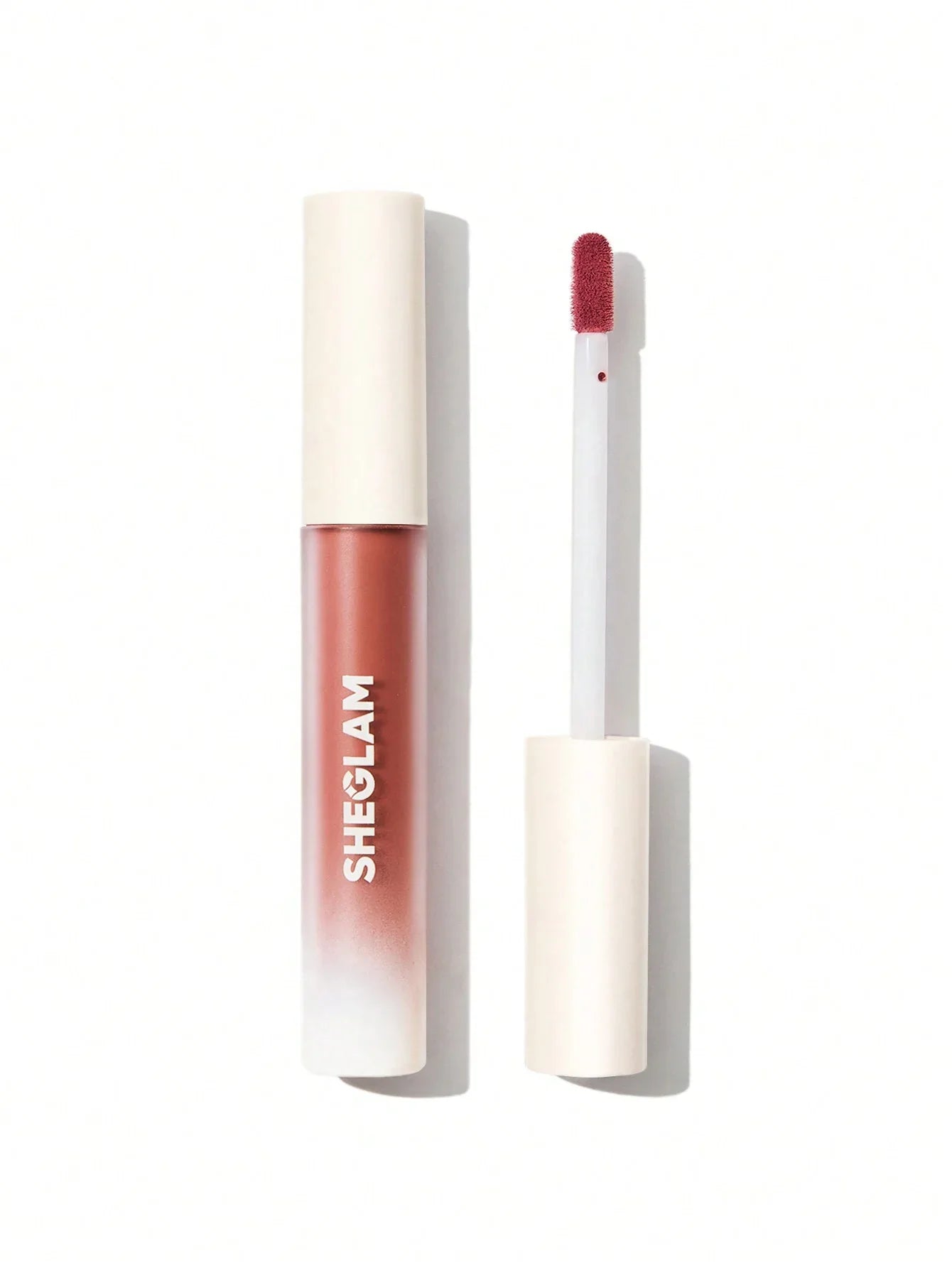 Sheglam matte liquid lipstick with applicator, creamy nude shade for everyday wear