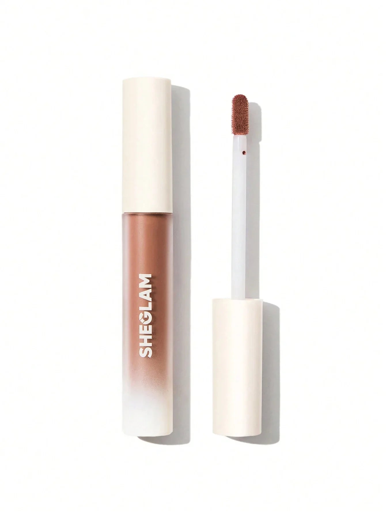 Sheglam liquid lipstick with applicator, nude brown shade, beauty cosmetics