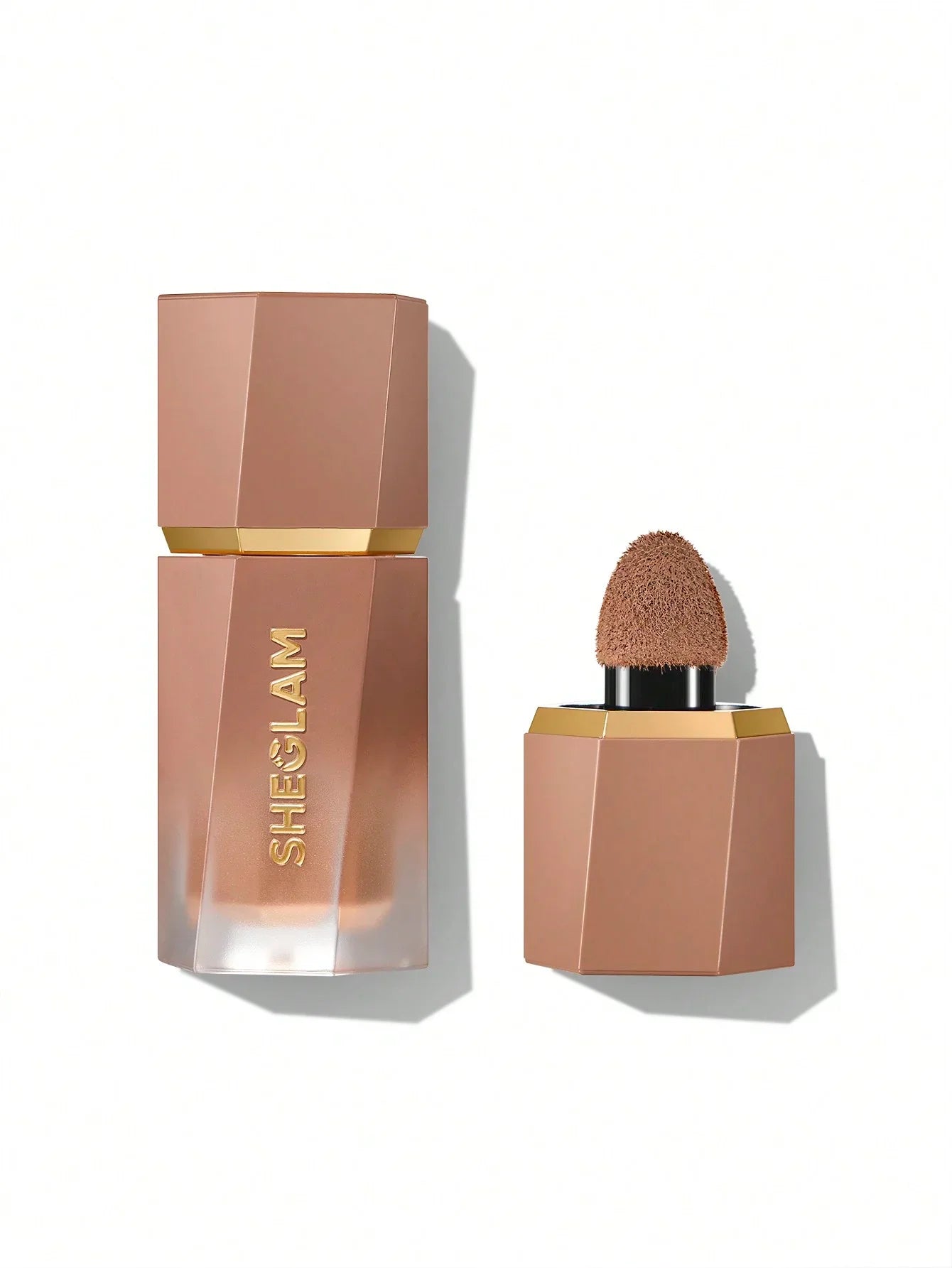 Sheglam liquid foundation with sponge applicator, matte finish makeup for flawless coverage