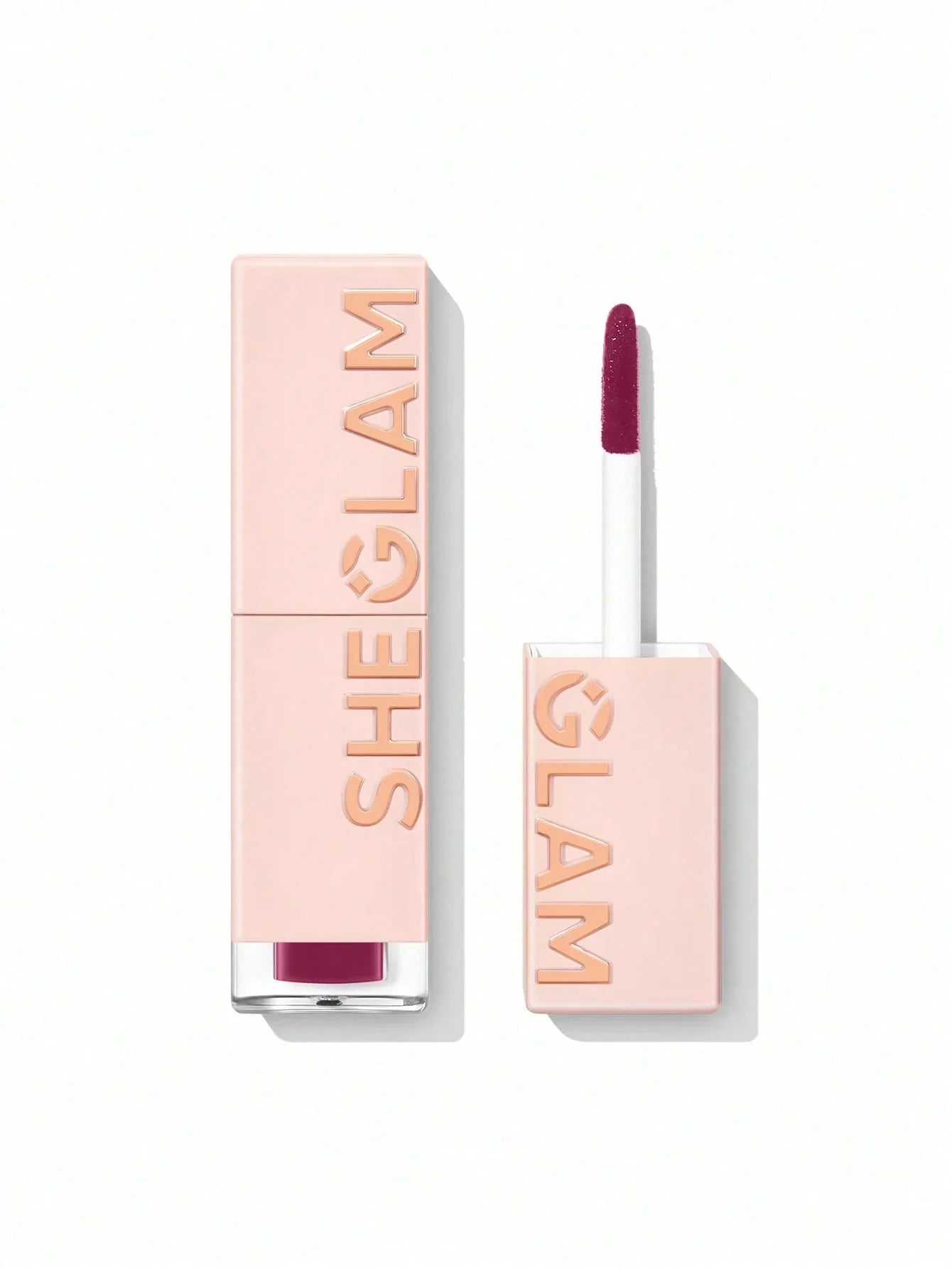 Sheglam liquid lipstick in deep berry shade, matte finish, beauty cosmetics