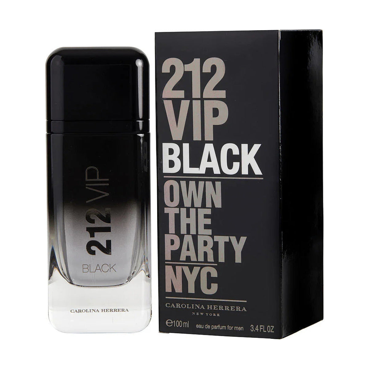 Carolina Herrera 212 VIP Black eau de parfum for men, 100ml bottle with sleek black packaging