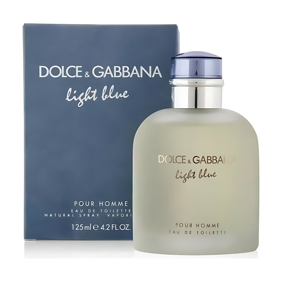 Dolce & Gabbana Light Blue Pour Homme Eau de Toilette 125ml bottle with blue box, men's fragrance