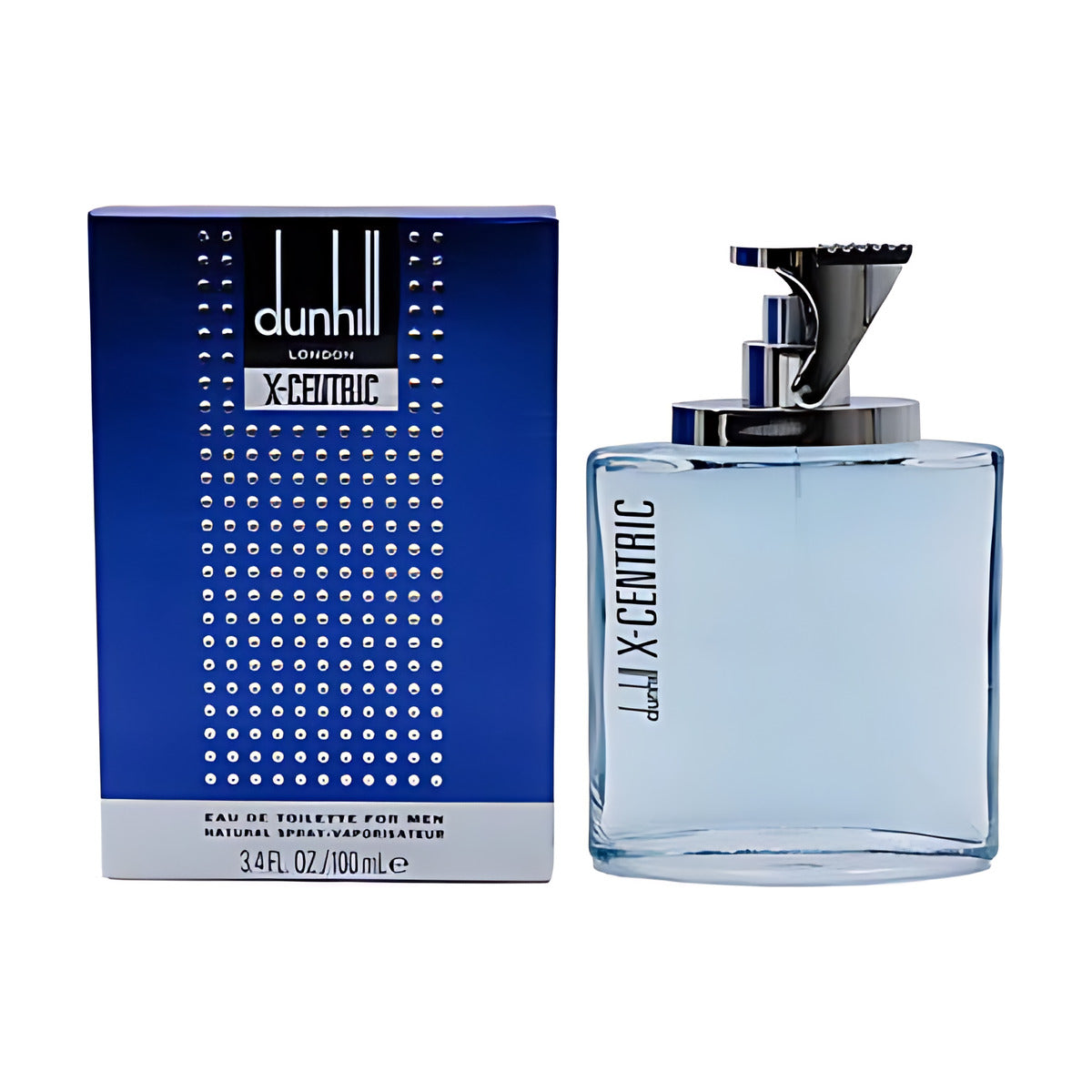 Dunhill X-Centric Eau de Toilette for men, blue bottle with sleek design and matching box