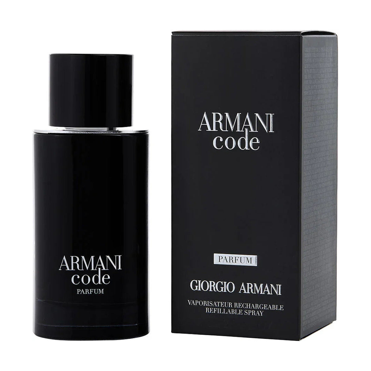 Armani Code Parfum bottle and box, sleek black design for luxury fragrance