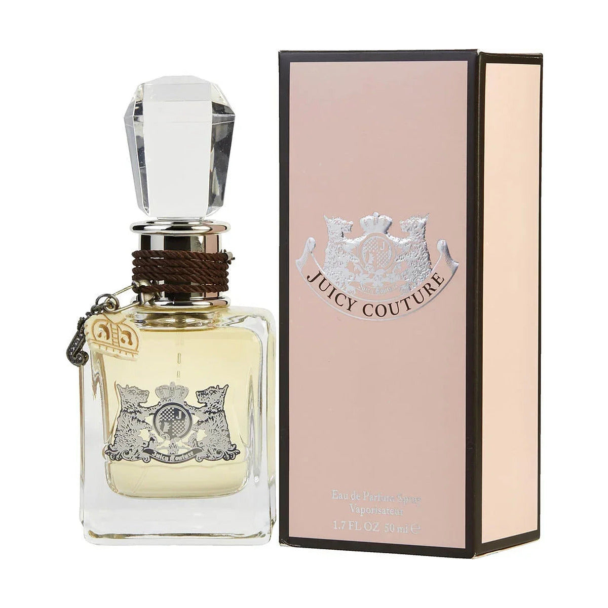 Juicy Couture Eau de Parfum Spray 50ml with crystal cap and pink packaging