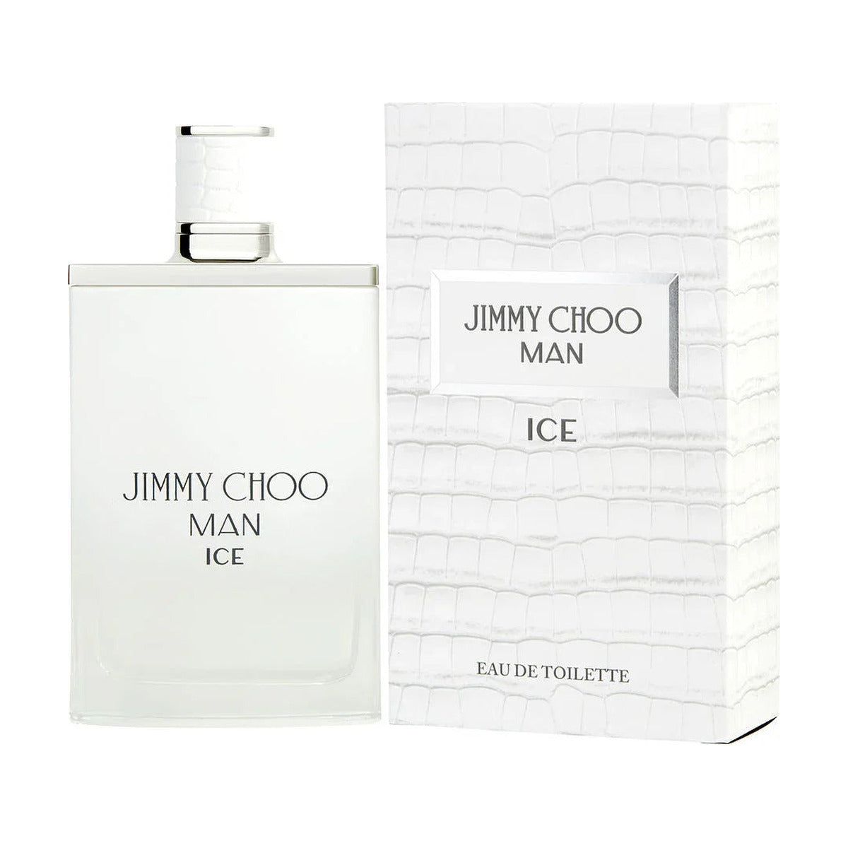 Jimmy Choo Man Ice Eau de Toilette bottle and textured white box, men's fragrance