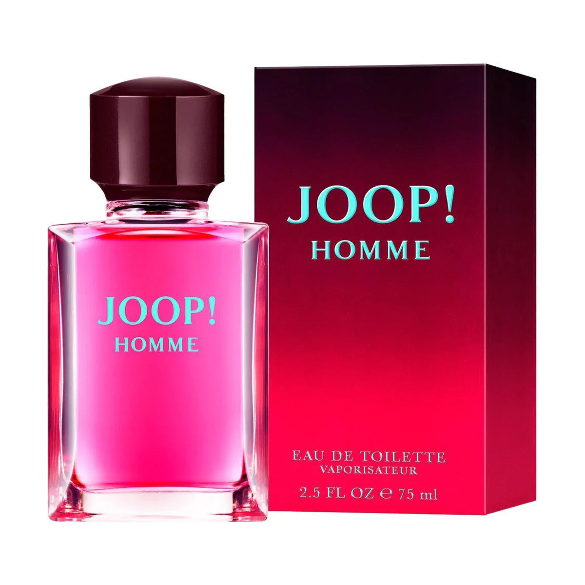 JOOP! Homme Eau de Toilette 75ml bottle with vibrant pink liquid and matching box, men's fragrance
