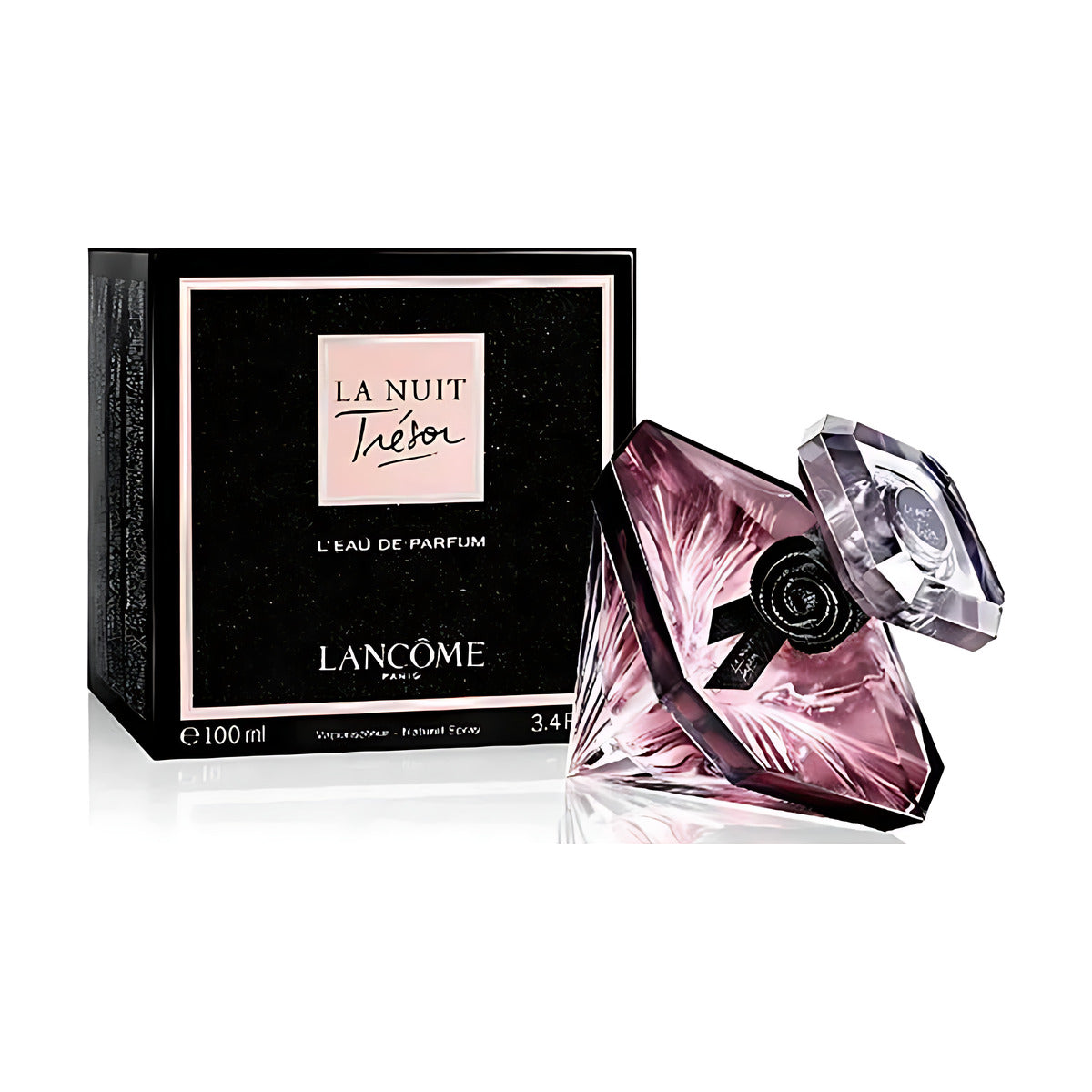 Lancôme La Nuit Trésor Eau de Parfum 100ml bottle with black glitter box, luxury perfume for women