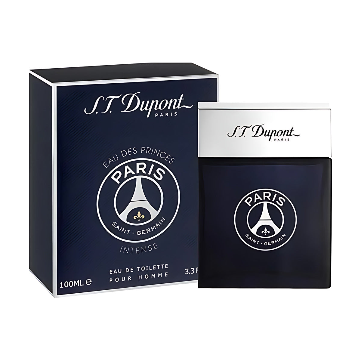 S.T. Dupont Paris Saint-Germain Intense Eau de Toilette for men, 100ml bottle with luxury navy packaging